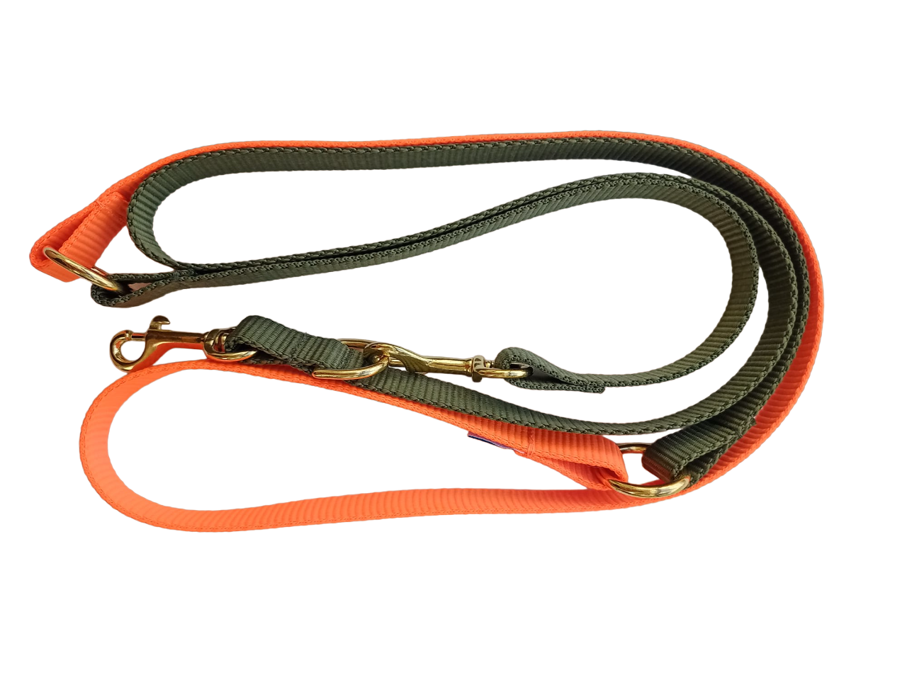 Happy Leash - Army green and orange