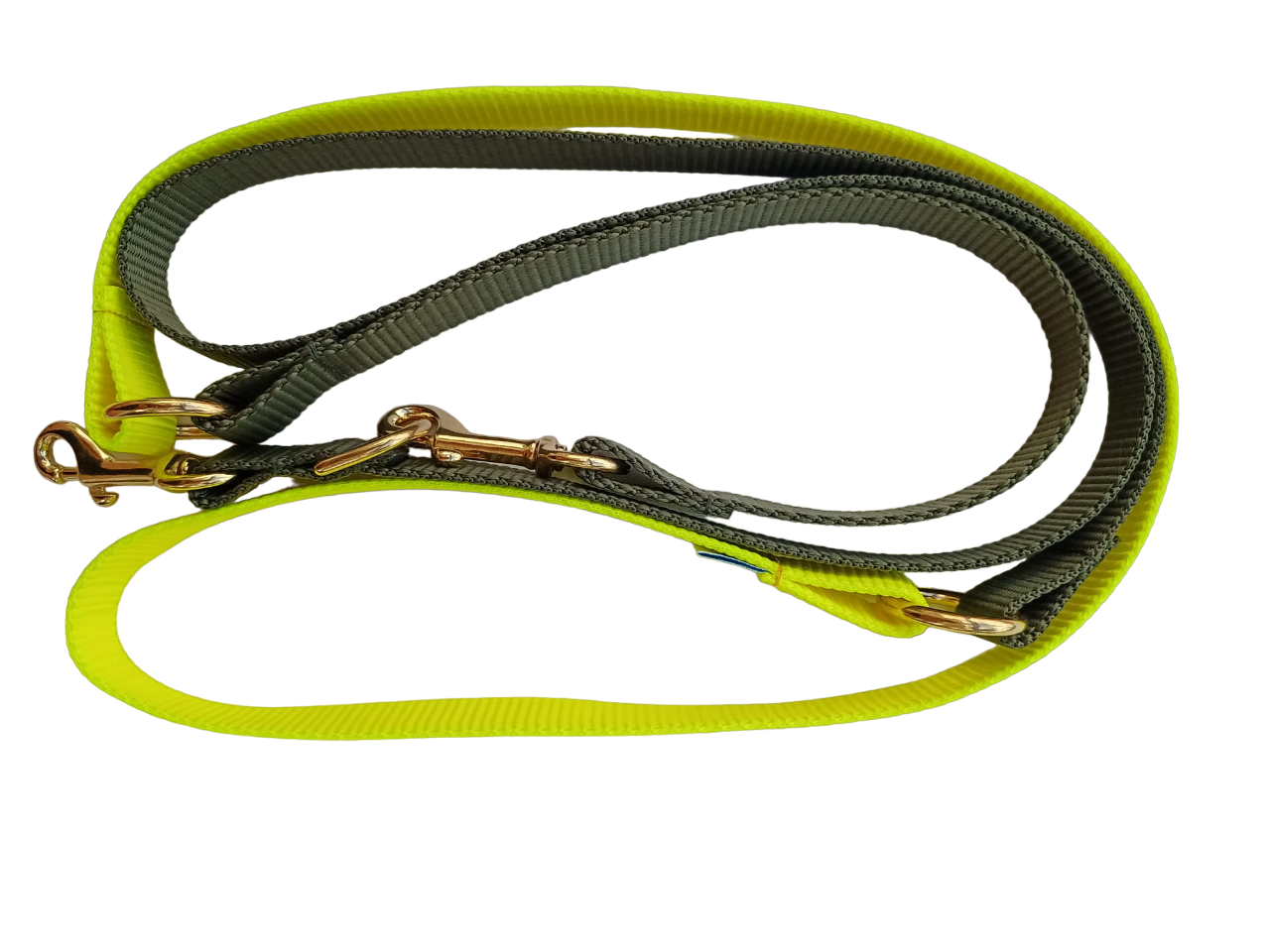 Happy Leash - Army green and yellow