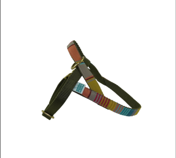 Barcelona Harness - Mustard yellow with red and blue