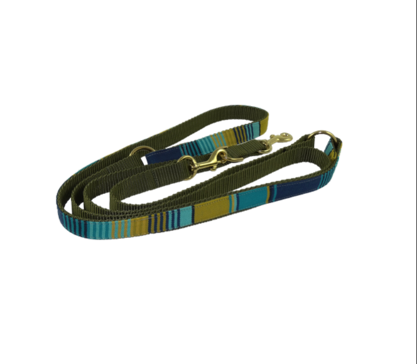 Barcelona Leash - Light and dark blue stripes