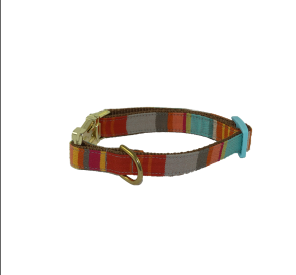 Barcelona Collar - Red & blue stripes