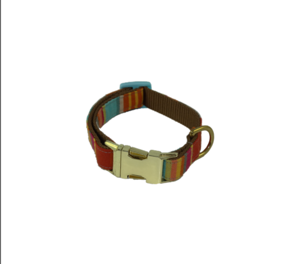 Barcelona Collar - Red & blue stripes