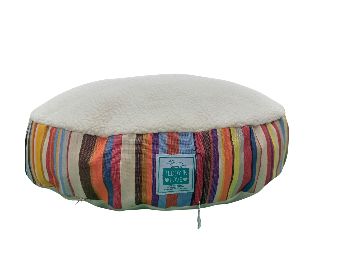 Barcelona Dog Cushion - Multicoloured stripes