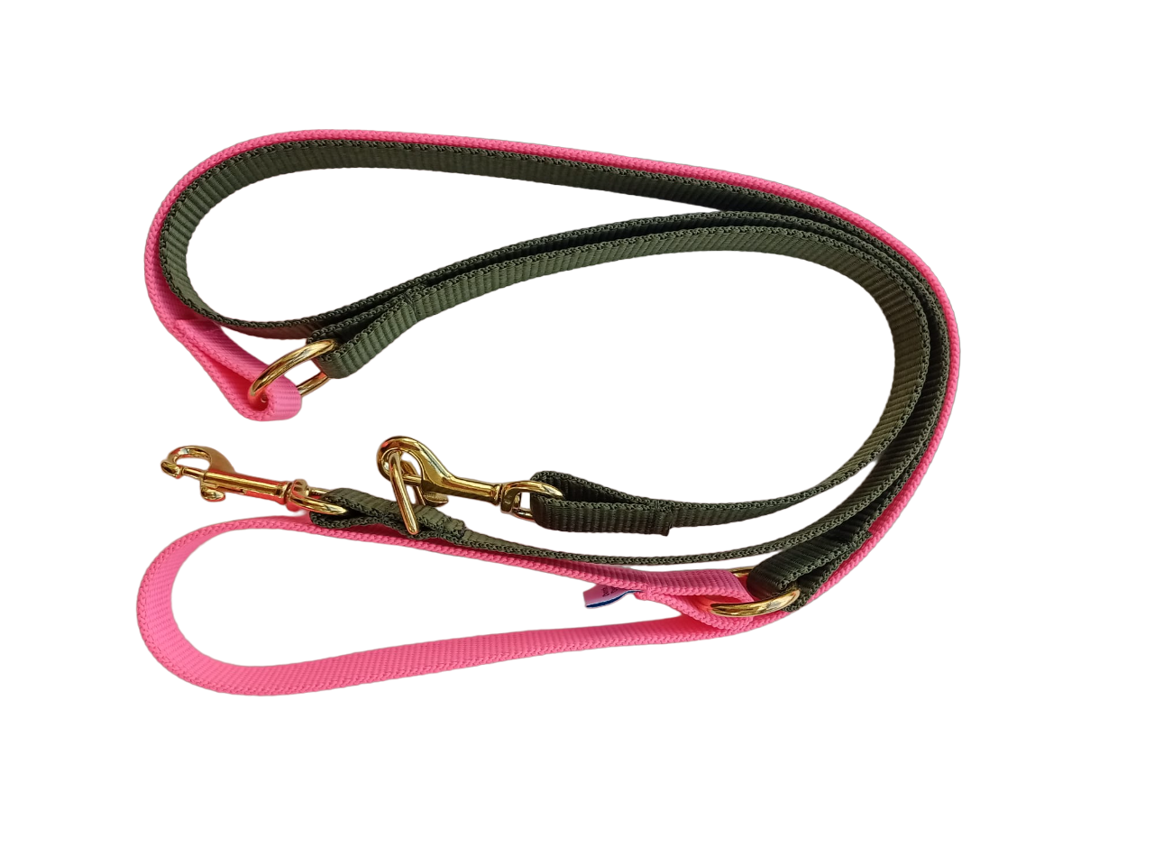 Happy Leash - Army green and pink